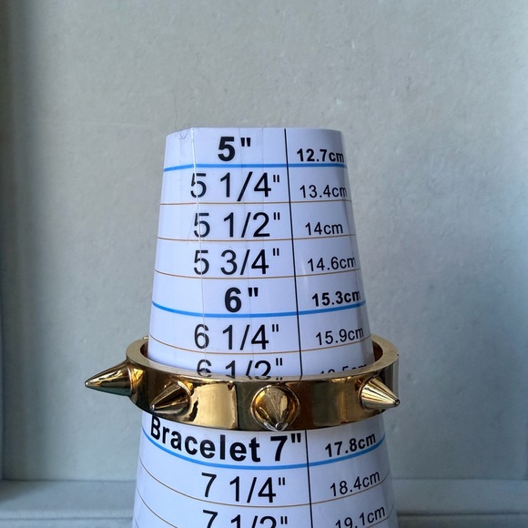 CC Skye Gold Mercy Spike Bracelet 18K Gold Plated Bangle Size 6.75 - Picture 6 of 8